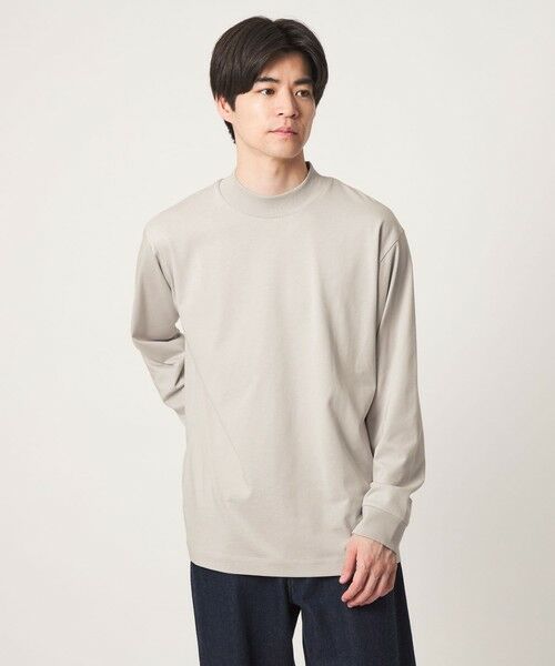 green label relaxing / グリーンレーベル リラクシング カットソー | ロングファイバー クリア モックネック 長袖 Tシャツ カットソー | 詳細6
