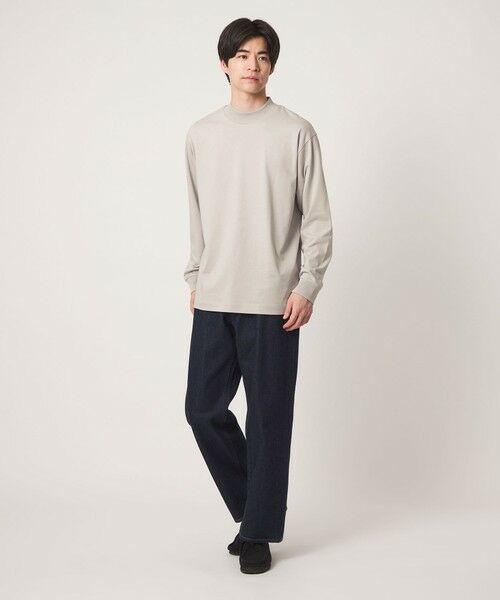 green label relaxing / グリーンレーベル リラクシング カットソー | ロングファイバー クリア モックネック 長袖 Tシャツ カットソー | 詳細7