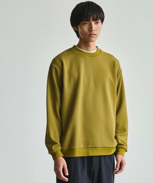green label relaxing / グリーンレーベル リラクシング カットソー | ツイル パフ クルーネック 長袖 カットソー(MUSTARD)