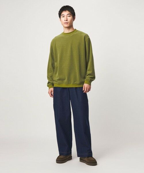 green label relaxing / グリーンレーベル リラクシング カットソー | モール ジャガード クルーネック 長袖 カットソー | 詳細9