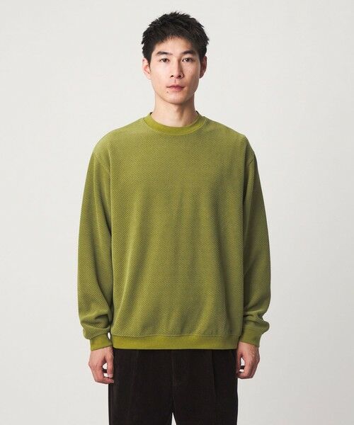 green label relaxing / グリーンレーベル リラクシング カットソー | モール ジャガード クルーネック 長袖 カットソー | 詳細10