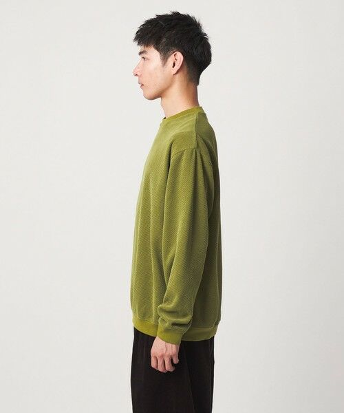 green label relaxing / グリーンレーベル リラクシング カットソー | モール ジャガード クルーネック 長袖 カットソー | 詳細11