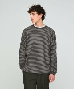 green label relaxing / グリーンレーベル リラクシング カットソー | ラフ ボーダー クルーネック 長袖 Tシャツ