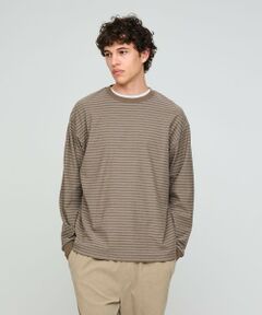 green label relaxing / グリーンレーベル リラクシング カットソー | ラフ ボーダー クルーネック 長袖 Tシャツ
