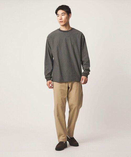 green label relaxing / グリーンレーベル リラクシング カットソー | ラフ ボーダー クルーネック 長袖 Tシャツ | 詳細3