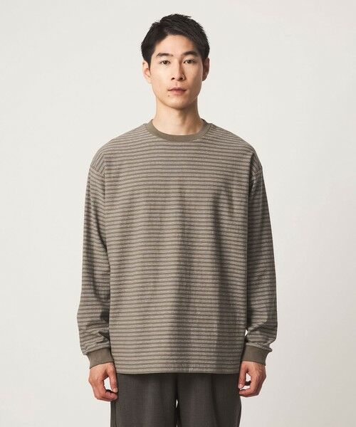 green label relaxing / グリーンレーベル リラクシング カットソー | ラフ ボーダー クルーネック 長袖 Tシャツ | 詳細8