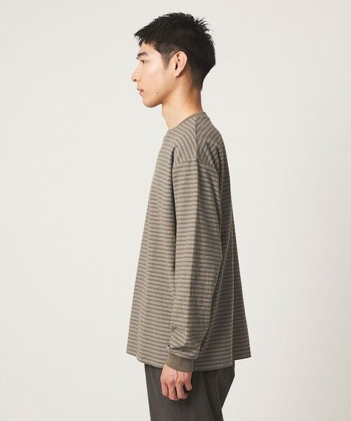 green label relaxing / グリーンレーベル リラクシング カットソー | ラフ ボーダー クルーネック 長袖 Tシャツ | 詳細9