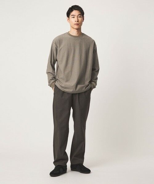 green label relaxing / グリーンレーベル リラクシング カットソー | ラフ ボーダー クルーネック 長袖 Tシャツ | 詳細7