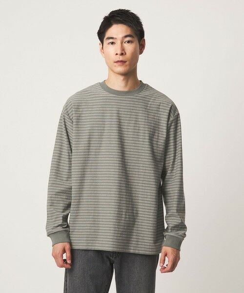 green label relaxing / グリーンレーベル リラクシング カットソー | ラフ ボーダー クルーネック 長袖 Tシャツ | 詳細16
