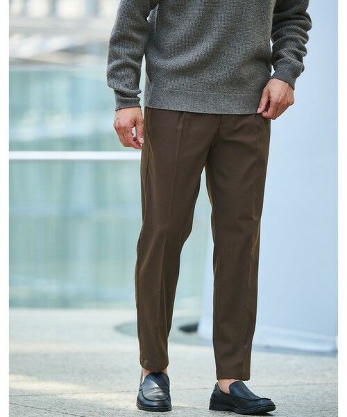 green label relaxing / グリーンレーベル リラクシング その他パンツ | 【WEB限定】JUST fit ウールライク 1プリーツ イージーパンツ -ストレッチ-(DK.BROWN)
