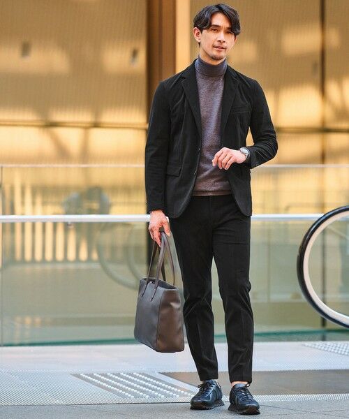 green label relaxing / グリーンレーベル リラクシング セットアップ | 【WEB限定】JUST fit コーデュロイ ナロー セットアップ ジャケット＆パンツ（BLACK）