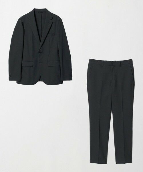 green label relaxing / グリーンレーベル リラクシング セットアップ | 【WEB限定】JUST fit ウールライク ナロー セットアップ ジャケット&パンツ -ストレッチ-(DK.GRAY)