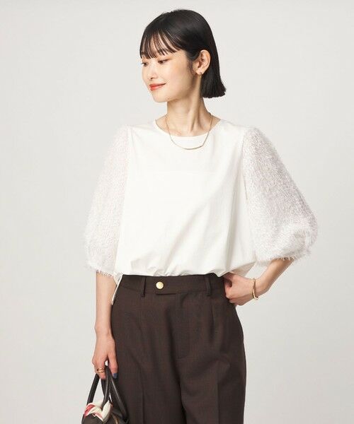 green label relaxing / グリーンレーベル リラクシング カットソー | フェザー ショートスリーブ プルオーバー カットソー（WHITE）