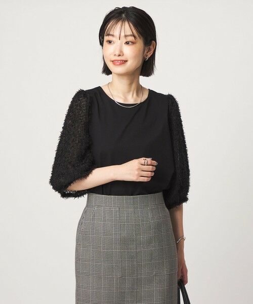 green label relaxing / グリーンレーベル リラクシング カットソー | フェザー ショートスリーブ プルオーバー カットソー（BLACK）