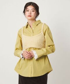 green label relaxing / グリーンレーベル リラクシング シャツ・ブラウス | ＜GLR_MINE＞プリーツスリーブ シェイプ シャツ
