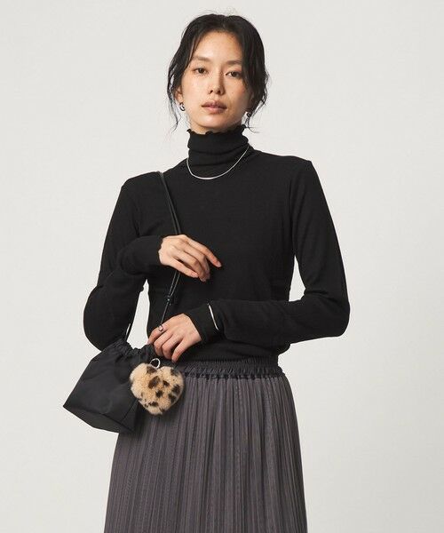 green label relaxing / グリーンレーベル リラクシング カットソー | ［size SHORTあり］テレコ タートルネック プルオーバー（BLACK）