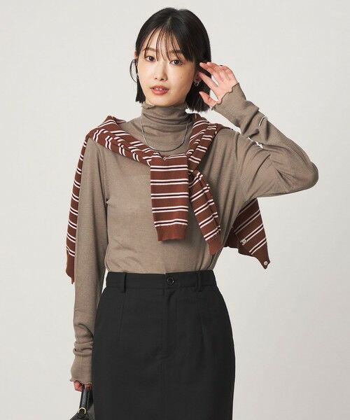 green label relaxing / グリーンレーベル リラクシング カットソー | ［size SHORTあり］テレコ タートルネック プルオーバー（MOCA）