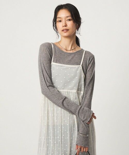 green label relaxing / グリーンレーベル リラクシング カットソー | ［size SHORTあり］テレコ クルーネック プルオーバー（DK.GRAY）