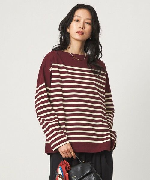 green label relaxing / グリーンレーベル リラクシング カットソー | バスクボーダー ロングスリーブ プルオーバー カットソー(WINE)