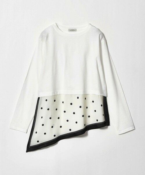 green label relaxing / グリーンレーベル リラクシング カットソー | スカーフ ドッキング TEE（WHITE）