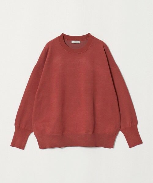 green label relaxing / グリーンレーベル リラクシング ニット・セーター | クルーネック ニット プルオーバー ウォッシャブル（RED）
