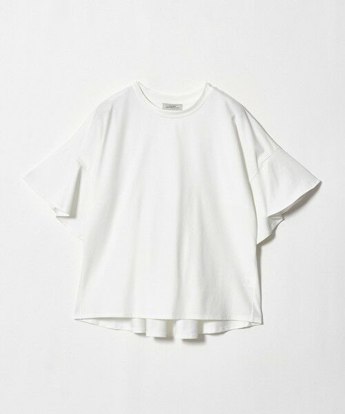 green label relaxing / グリーンレーベル リラクシング カットソー | 【WEB限定】袖フリル プルオーバー カットソー 接触冷感 UVカット 遮熱（WHITE）