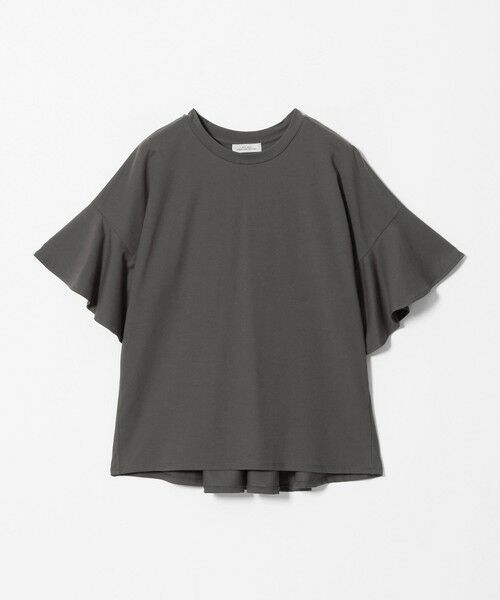 green label relaxing / グリーンレーベル リラクシング カットソー | 【WEB限定】袖フリル プルオーバー カットソー 接触冷感 UVカット 遮熱（DK.GRAY）