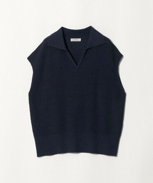 green label relaxing / グリーンレーベル リラクシング ベスト | メランジ スキッパー ニット ベスト（NAVY）