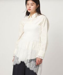 green label relaxing / グリーンレーベル リラクシング ベスト | ＜GLR_MINE＞レース ドッキング ニット ビスチェ