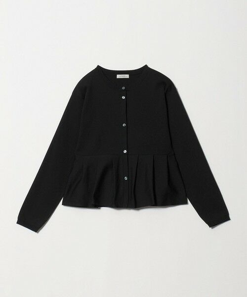 green label relaxing / グリーンレーベル リラクシング カーディガン・ボレロ | ＜GLR_MINE＞ペプラム ニット カーディガン ウォッシャブル（BLACK）