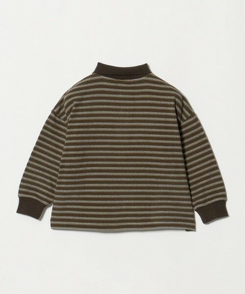 green label relaxing / グリーンレーベル リラクシング カットソー | 起毛フライス ボーダー 襟付き ロングスリーブ / キッズ 100cm-160cm | 詳細7