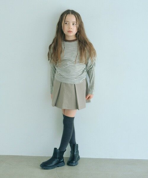 green label relaxing / グリーンレーベル リラクシング カットソー | 【COOL CHIC GIRLS STYLE】ボーダー シャーリング プルオーバー / キッズ120cm-160cm | 詳細3
