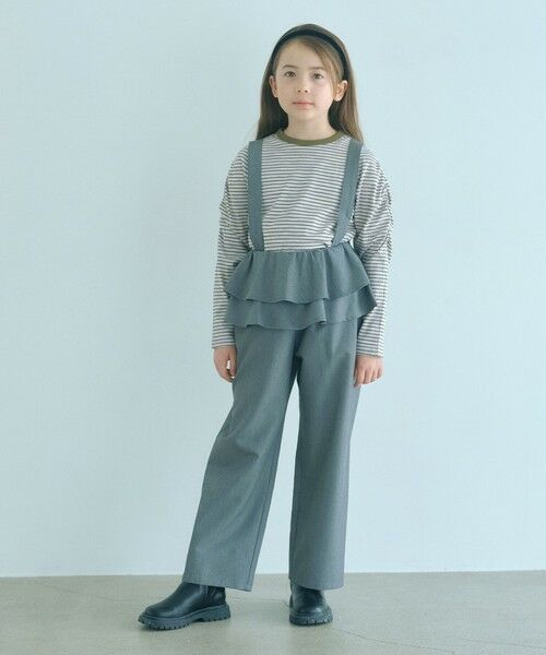 green label relaxing / グリーンレーベル リラクシング ロング・マキシ丈ワンピース | 【COOL CHIC GIRLS STYLE】ラッフル サロペット / キッズ 120cm-160cm | 詳細1