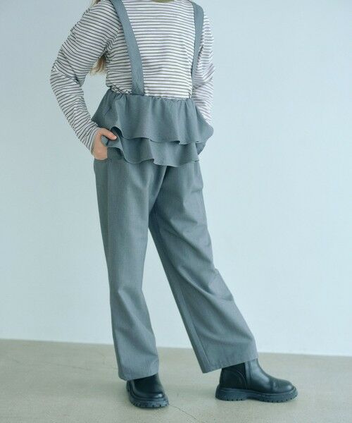 green label relaxing / グリーンレーベル リラクシング ロング・マキシ丈ワンピース | 【COOL CHIC GIRLS STYLE】ラッフル サロペット / キッズ 120cm-160cm（MD.GRAY）