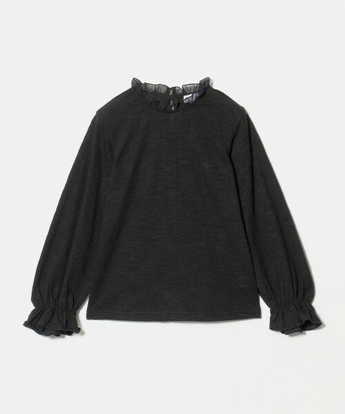 green label relaxing / グリーンレーベル リラクシング カットソー | カット ジャガード ブラウス / キッズ 140cm-160cm（BLACK）