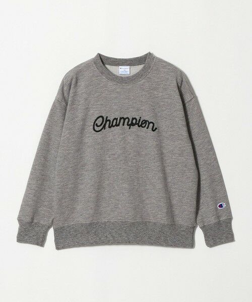 green label relaxing / グリーンレーベル リラクシング カットソー | ＜Champion＞刺繍 ロゴ スウェット / キッズ 140cm-160cm（MD.GRAY）