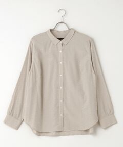 greennout / グリーンノート シャツ・ブラウス | リーフ柄ジャカードシャツ