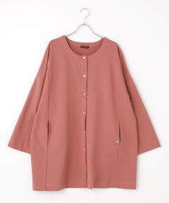 greennout / グリーンノート カーディガン・ボレロ | ミニ裏毛ロングカーディガンプラスサイズ