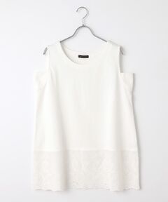 greennout / グリーンノート タンクトップ | 天竺レースタンク プラスサイズ