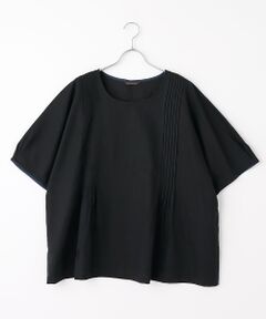 greennout / グリーンノート シャツ・ブラウス | リネンコットン フラワープリント/無地 BL　プラスサイズ