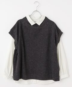 greennout / グリーンノート その他トップス | セット企画　ニットソー + ブロードシャツ