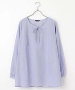 greennout / グリーンノート シャツ・ブラウス | コットンリヨセル ポプリンストライプBL