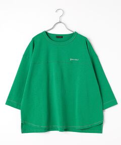 greennout / グリーンノート カットソー | ラメ糸使い七分袖Tシャツ