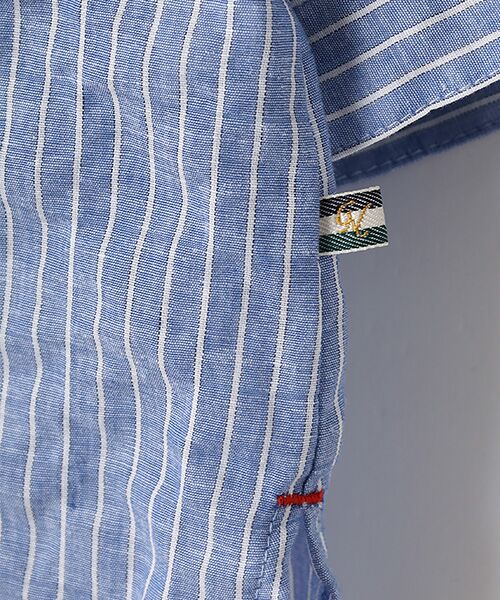 greennout / グリーンノート シャツ・ブラウス | コットンリネンナチュラルウェーブストライプBL | 詳細4