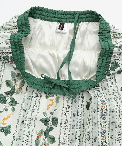 greennout / グリーンノート ロング・マキシ丈スカート | コットンリネンボタニカルストライプSK | 詳細4