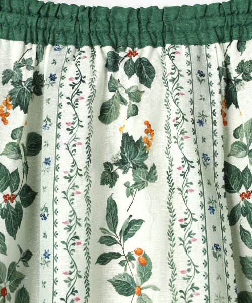 greennout / グリーンノート ロング・マキシ丈スカート | コットンリネンボタニカルストライプSK | 詳細5