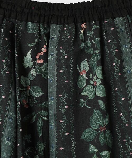 greennout / グリーンノート ロング・マキシ丈スカート | コットンリネンボタニカルストライプSK | 詳細6