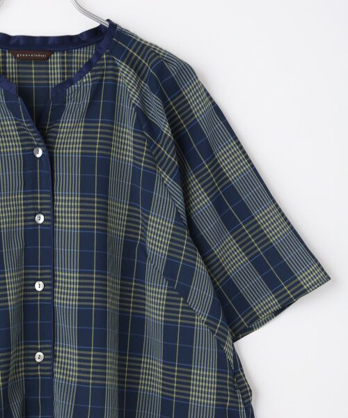 greennout / グリーンノート シャツ・ブラウス | ドライタッチドビーチェックBL | 詳細2