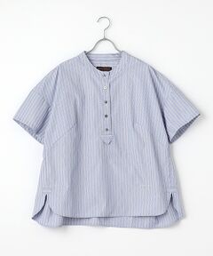 greennout / グリーンノート シャツ・ブラウス | ストライプスタンドカラーシャツ