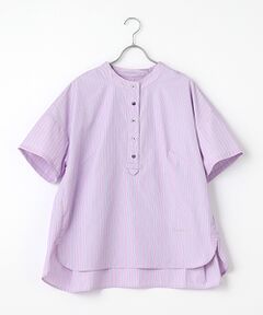 greennout / グリーンノート シャツ・ブラウス | ストライプスタンドカラーシャツ